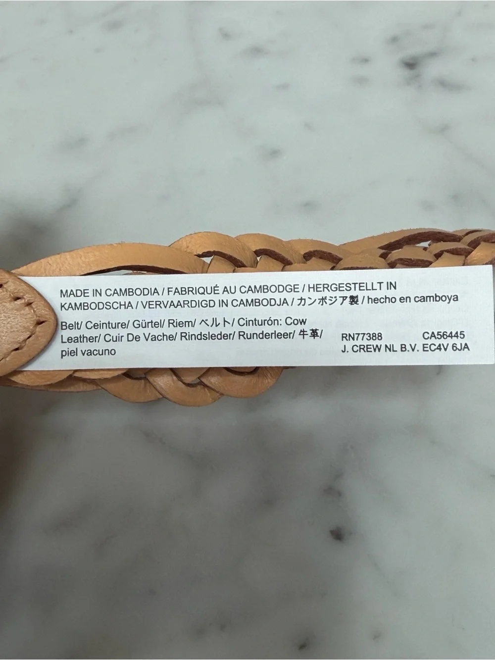 J.Crew Skinny Braided Belt in Italian Leather - NWT - Picture 7 of 7